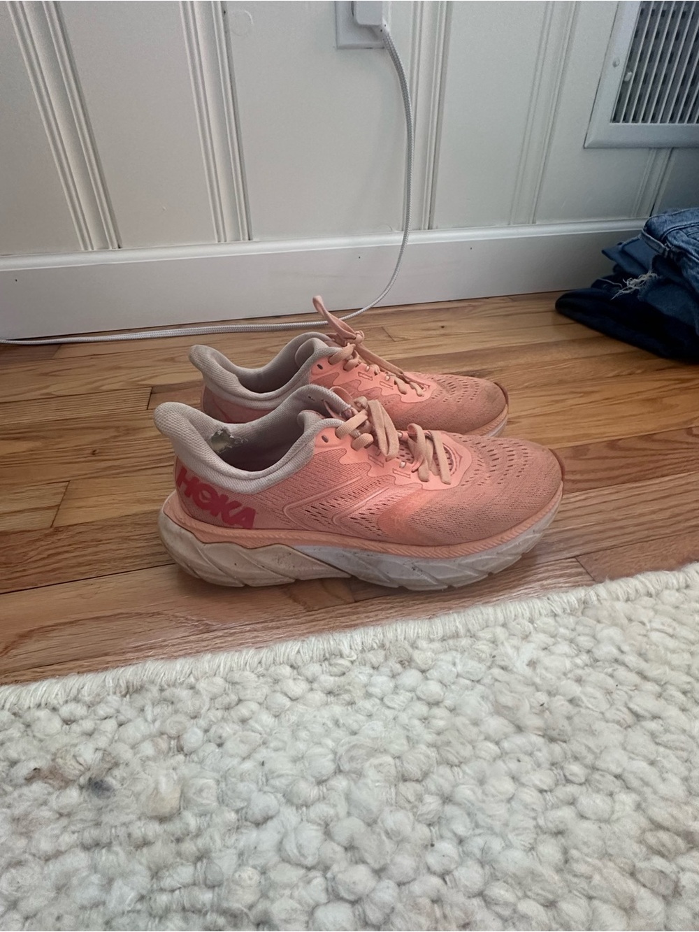 Hoka One One Peach/Pink Women's Athletic Shoes